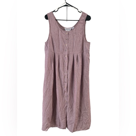 Vintage red and white cottage core midi button down dress - Picture 1 of 4